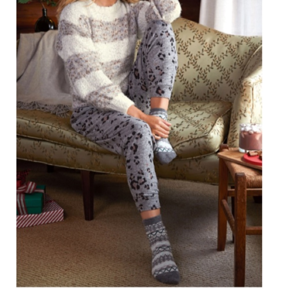 Gray Leopard Super Soft Cozy Jogger Pant